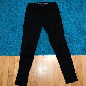 american eagle black ripped jeans